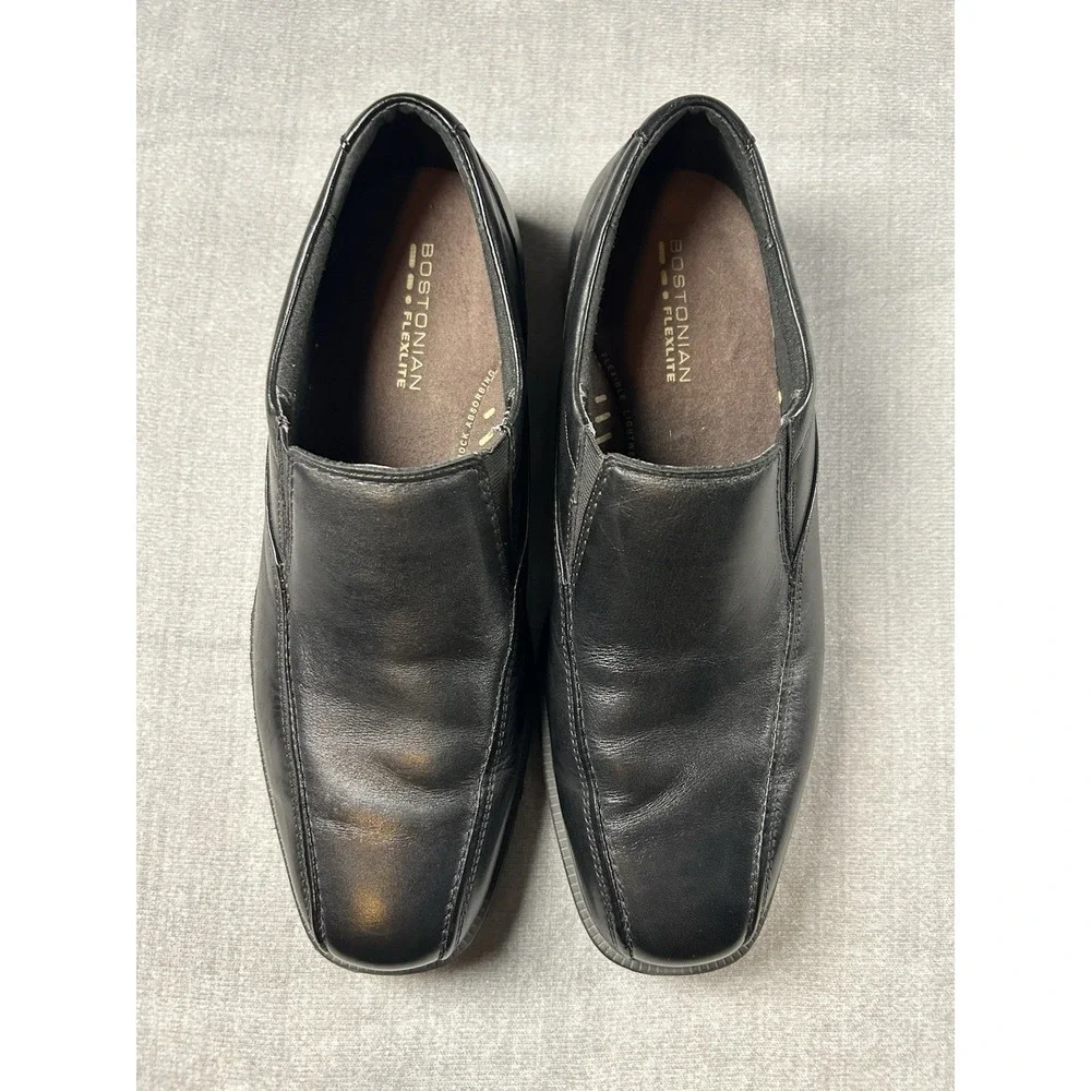 Bostonian Flexlite Wenham Black Leather Slip-On Dress Shoes Men's Size 10.5 M